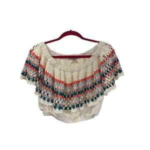 My Beachy Side handmade crochet top Cottage Core O/S